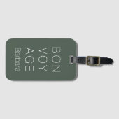 MODERN BON VOYAGE REIZER MOSS GREEN BAGAGELABEL (Voorkant (horizontaal))