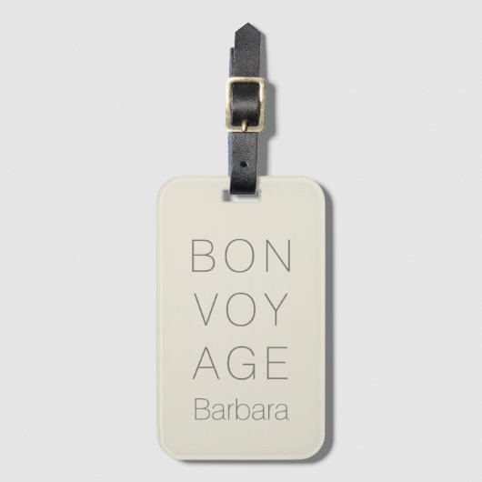 MODERN BON VOYAGE TRAVELER VANILLA CREAM BAGAGELABEL (Voorkant (verticaal))