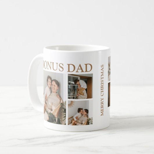 Modern Bonus Pap | 6 Foto-Collage Coffee-Mok Koffiemok (Voorkant links)