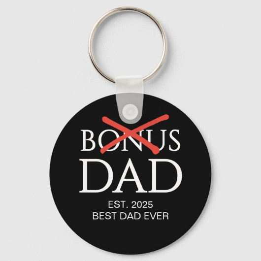 Modern BONUS PAPA Gevestigd Sleutelhanger (Voorkant)