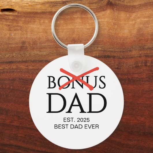 Modern BONUS PAPA Gevestigd Sleutelhanger (Voorkant)