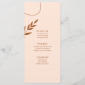 Modern Boog Bruin Terracotta Trouwmenu Menu (Achterkant)