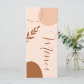Modern Boog Bruin Terracotta Trouwmenu Menu (Staand voorkant)