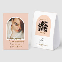 Modern boog roze foto qr code logo betaling teken