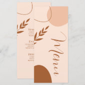 Modern Boog Terracotta Trouwmenu Menu (Voorkant / Achterkant)