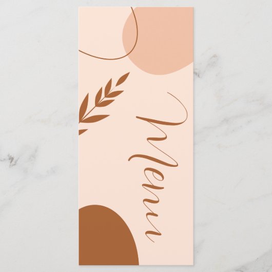 Modern Boog Terracotta Trouwmenu Menu (Voorkant)