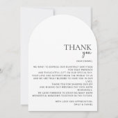 Modern, boog, wit en zwart, dank u kaart (Voorkant)