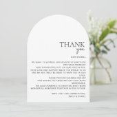 Modern, boog, wit en zwart, dank u kaart (Staand voorkant)