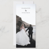 Modern Boog Zwart en Wit Trouwfoto Menu (Achterkant)