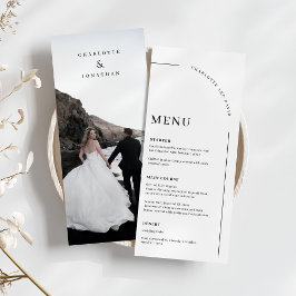 Modern Boog Zwart en Wit Trouwfoto Menu