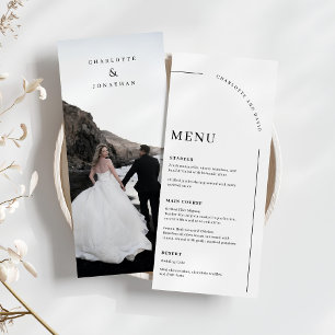Modern Boog Zwart en Wit Trouwfoto Menu