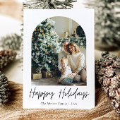 Modern boogjaar in Review Familiefoto Kerst Feestdagenkaart