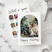 Modern boogjaar in Review Familiefoto Kerst Feestdagenkaart