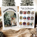 Modern boogjaar in Review Familiefoto Kerst Feestdagenkaart<br><div class="desc">Deel de favoriete momenten van het jaar van je familie met onze Modern Arch Year in Review Family Photo Christmas Holiday Kaart! Dit elegante ontwerp heeft een strakke booglay-out, ideaal voor het weergeven van een collectie van uw gekoesterde foto's van het afgelopen jaar. Elk afbeelding kan speciale herinneringen, mijlpalen of...</div>