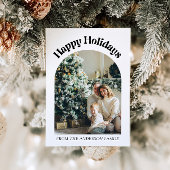 Modern boogjaar in Review Familiefoto Kerst Feestdagenkaart