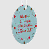 Modern Book Club Funny Polka Dot Holiday Ornament (voorkant)