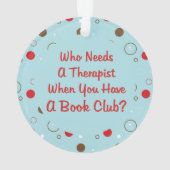 Modern Book Club Funny Polka Dot Holiday Ornament (achterkant)