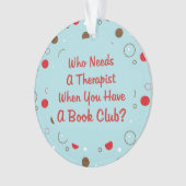 Modern Book Club Funny Polka Dot Holiday Ornament (voorkant)