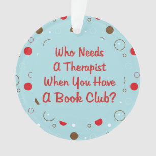 Modern Book Club Funny Polka Dot Holiday Ornament