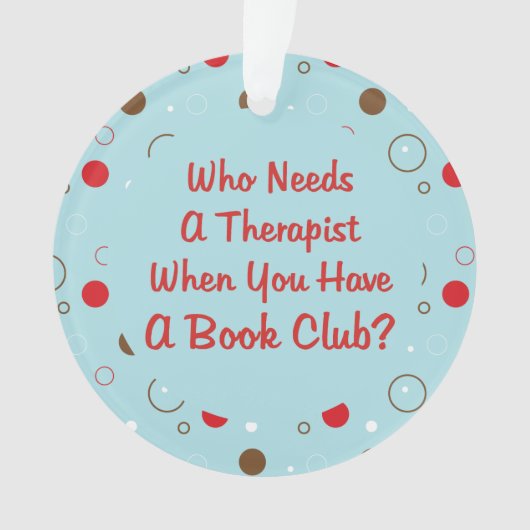 Modern Book Club Funny Polka Dot Holiday Ornament (voorkant)