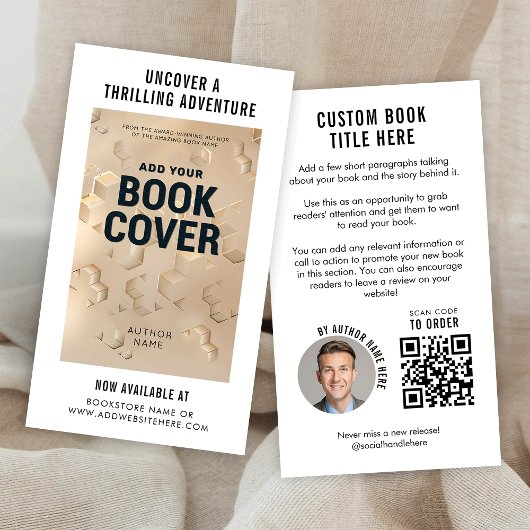 Modern Book Launch Author Marketing QR Code Visitekaartje