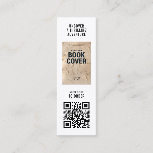 Modern Book Launch Author Photo Mini Bookmark Card Visitekaartje (Voorkant)
