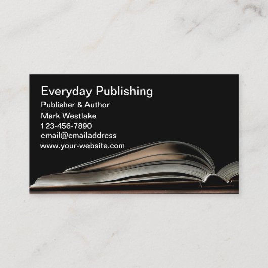 Modern Book Publishing & Author Theme Visitekaartje (Voorkant)