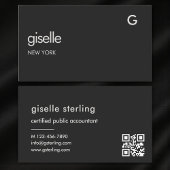 Modern Bookkeeper Accountant CPA Black QR Code  Visitekaartje
