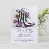 Modern Boots and Bubbly Bridal Shower Kaart (Staand voorkant)