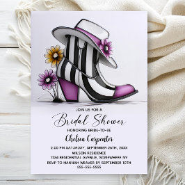 Modern Boots and Fedora Hat Bridal Shower Kaart