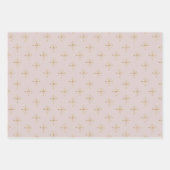 Modern Bord Blush Roze | Gouden ster Inpakpapier Vel (Voorkant 2)