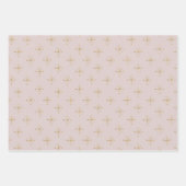 Modern Bord Blush Roze | Gouden ster Inpakpapier Vel (Voorkant)