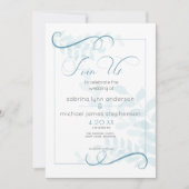 Modern Bord gebladerte Chic accenten Blauwgroen bl Kaart (Voorkant)