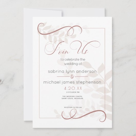 Modern Bord gebladerte Chic Acents Cinnamon Spice Kaart (Voorkant)