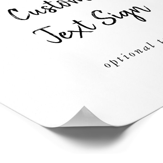 Modern bord met eigen tekst poster (Hoek)