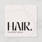 Modern Bord Pastel Beige Abstract Haar Salon Vierkante Visitekaartje (Voorkant)
