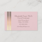 Modern Bord Roze Goud Gestreept Visitekaartje (Achterkant)