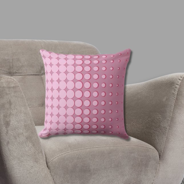 Modern Bord Roze Halftone Stippen Kussen (Pillow with Pink Halftone Pattern)