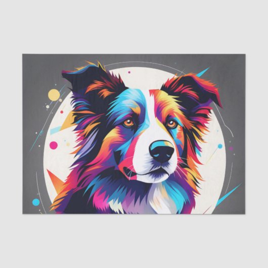 Modern Border Collie Abstract Tissuepapier (Voorkant)