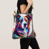Modern Border Collie Abstract Tote Bag (Dichtbij)