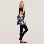 Modern Border Collie Abstract Tote Bag (Op model)