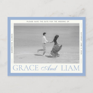 Modern Border Elegance Foto Opslaan Datum Briefkaa Aankondigingskaart