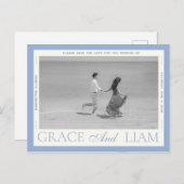 Modern Border Elegance Foto Opslaan Datum Briefkaa Aankondigingskaart (Voorkant / Achterkant)