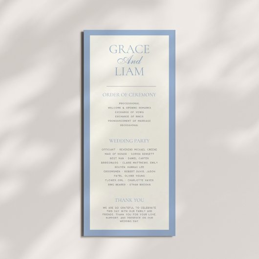 Modern Border Elegance huwelijksceremonie programm Programmakaart