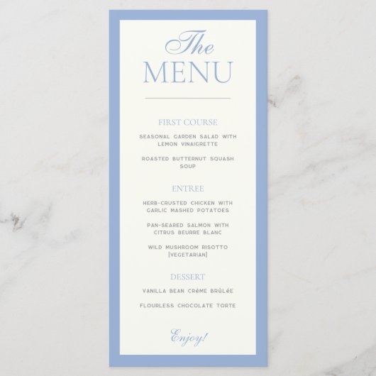Modern Border Elegance Wedding Menu (Voorkant)