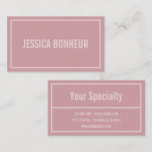 Modern Border Jouw naam of Business Name | Blush Visitekaartje (Voorkant / Achterkant)