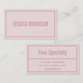 Modern Border Jouw naam of Business Name | Blush Visitekaartje (Voorkant / Achterkant)
