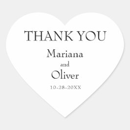 Modern Border Minimalist Black White Wedding Heart Hart Sticker