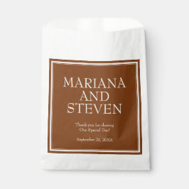 Modern Border Minimalist Brown Favor Bag Bedankzakje