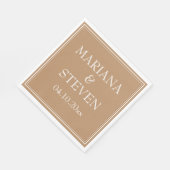 Modern Border Minimalist Tan Beige Napkins Servet (Hoek)